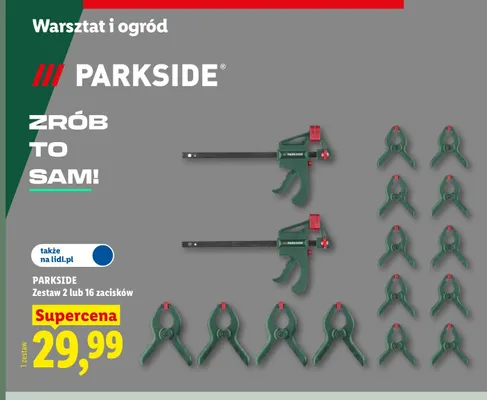 Zestaw 16 zacisków Parkside promocja w Lidl