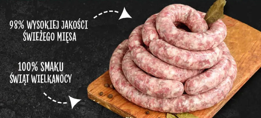 Kiełbasa surowa biała dziadkowa promocja w POLOmarket
