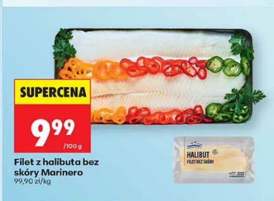 Filet z halibuta bez skóry Marinero promocja w Biedronka
