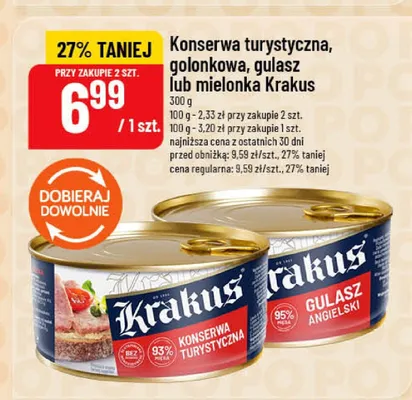 Konserwa turystyczna, golonkowa, gulasz lub mielonka promocja w POLOmarket