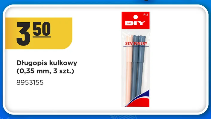 Długopis kulkowy MR.D.I.Y. 0,35 mm 3-pak promocja w MR. DIY