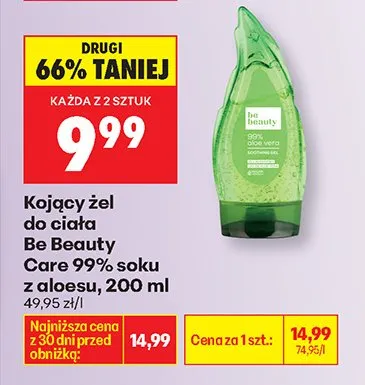 Żel Kojący żel do ciała Be Beauty Care 99% soku z aloesu promocja w Biedronka