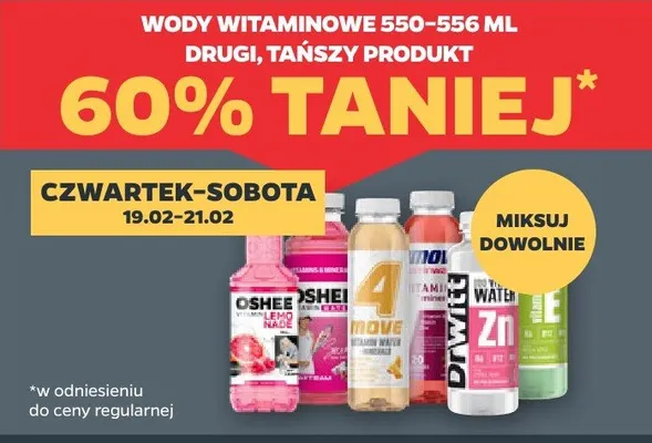 Wody witaminowe 550-556 ml DRUGA -60% promocja w Netto