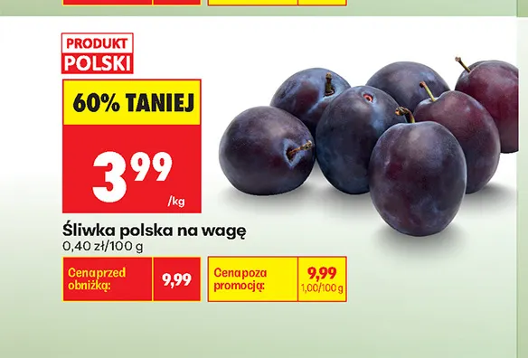 Śliwki polskie na wagę promocja w Biedronka