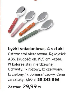 Łyżki śniadaniowe 4 sztuki promocja w Tchibo