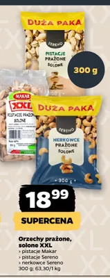 Pistacje prażone solone Sereno XXL promocja w Netto