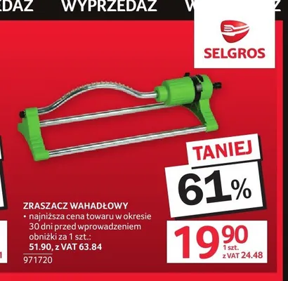 Zraszacz wahadłowy promocja w Selgros