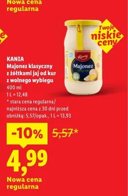 Majonez klasyczny z żółtkami jaj od kur z wolnego wybiegu Kania promocja w Lidl