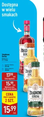 Wódka Żołądkowa Gorzka Malina & Mięta promocja w Aldi