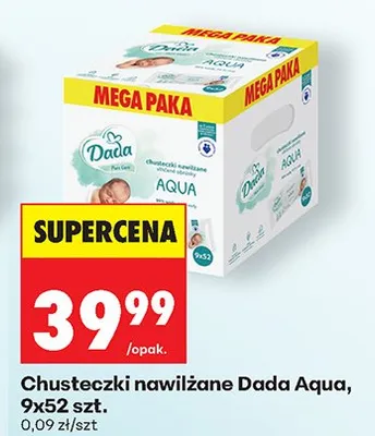 Chusteczki nawilżane Aqua 9x52 szt. promocja w Biedronka