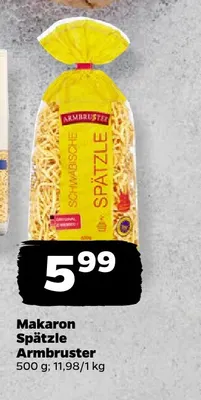 Makaron Spätzle Armbruster promocja w Netto