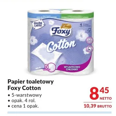 Papier toaletowy Foxy Cotton promocja w Makro