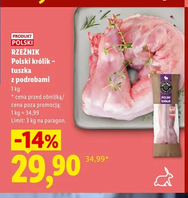 Polski królik tuszka z podrobami Rzeźnik promocja w Lidl