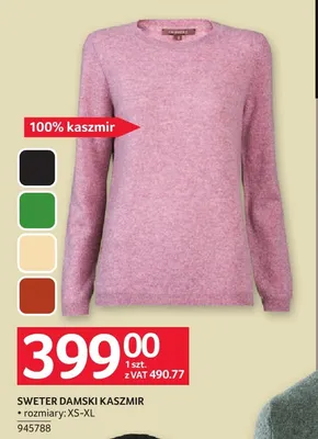 Sweter damski kaszmir promocja w Selgros