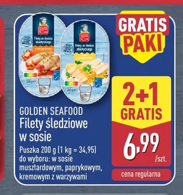 Filety śledziowe w sosie paprykowym Golden Seafood promocja w Aldi