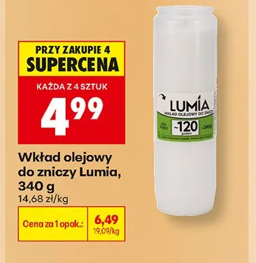 Wkład olejowy do zniczy Lumia promocja w Biedronka