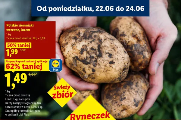 Ziemniaki wczesne luzem polskie promocja w Lidl
