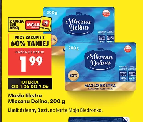 Masło Ekstra Mleczna Dolina promocja w Biedronka