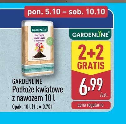Podłoże kwiatowe z nawozem Gardenline promocja w Aldi