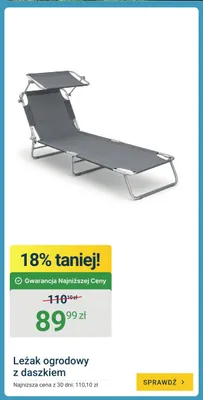 Leżak ogrodowy z daszkiem promocja w ERLI