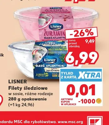 Filety śledziowe w sosie Lisner promocja w Kaufland