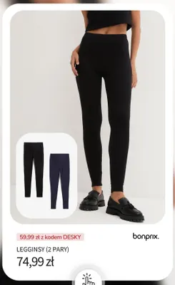 Legginsy bonprix. 2-pak promocja w bonprix