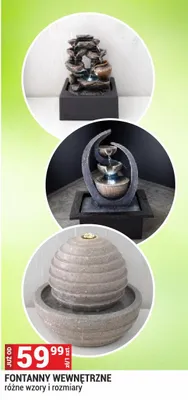 Fontanny wewnętrzne różne wzory i rozmiary promocja w Merkury Market