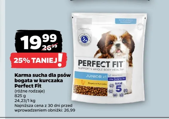Karma sucha dla psów bogata w kurczaka Perfect Fit promocja w Netto