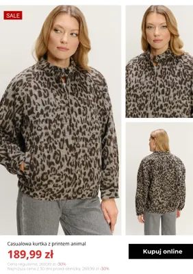 Casualowa kurtka z printem animal Greenpoint promocja w Greenpoint