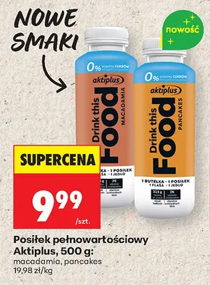 Posiłek pełnowartościowy Aktiplus pancakes 500g promocja w Biedronka