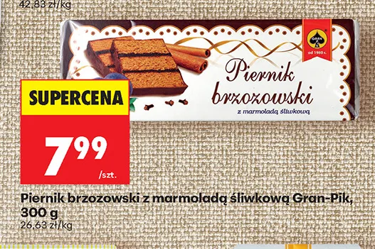 Piernik brzozowski z marmoladą śliwkową Gran-Pik promocja w Biedronka