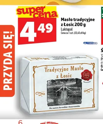 Masło tradycyjne z Łosic Laktopol promocja w TOPAZ
