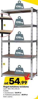 Regał metalowy ocynkowany wym. 180 x 90 x 40 cm promocja w Bricomarche