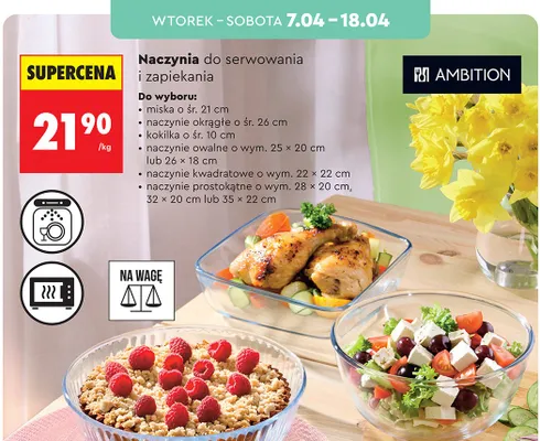 Naczynia do serwowania i zapiekania promocja w Biedronka
