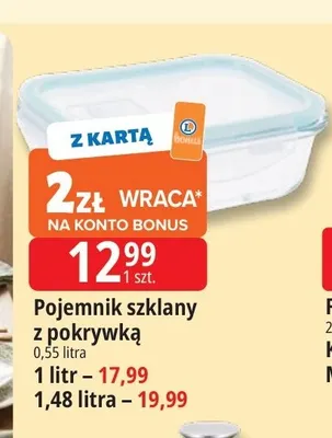 Pojemnik szklany z pokrywką 1 l promocja w Leclerc