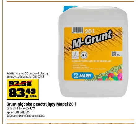 Grunt głęboko penetrujący M-Grunt Mapei promocja w OBI