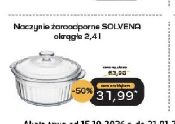 Naczynie żaroodporne Solvena okrągłe 2,4 l Galicja promocja w Delikatesy Centrum