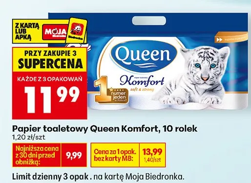 Papier toaletowy Komfort 10 rolek promocja w Biedronka