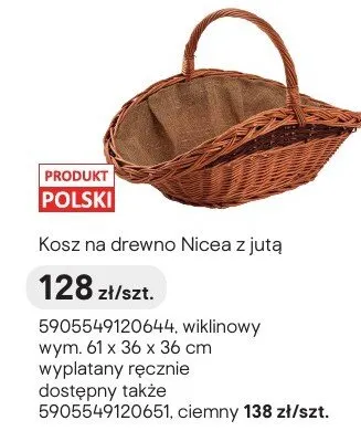 Kosz na drewno z jutą promocja w Castorama