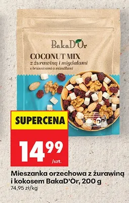 Mieszanka orzechowa z żurawiną i kokosem BakaD'Or promocja w Biedronka