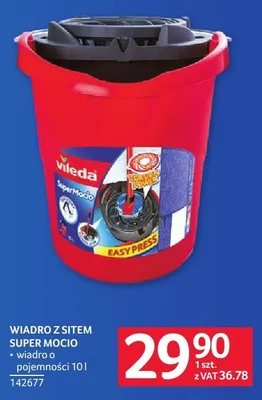 Wiadro z sitem Super Mocio Vileda 10l promocja w Selgros