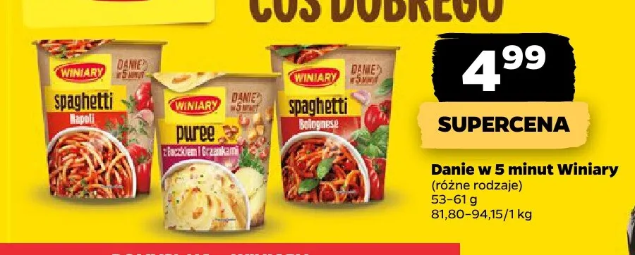 Danie w 5 minut puree z boczkiem i grzankami Winiary promocja w Netto