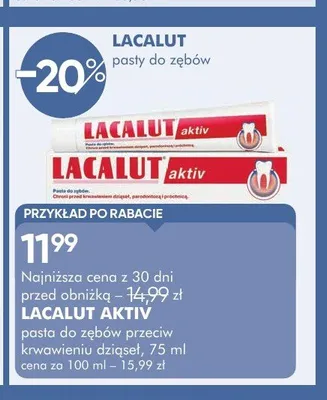 Pasta do zębów przeciw krwawieniu dziąseł LACALUT AKTIV promocja w Super-Pharm
