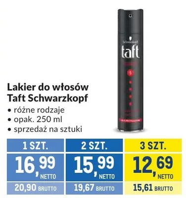 Lakier do włosów Taft Schwarzkopf promocja w Makro
