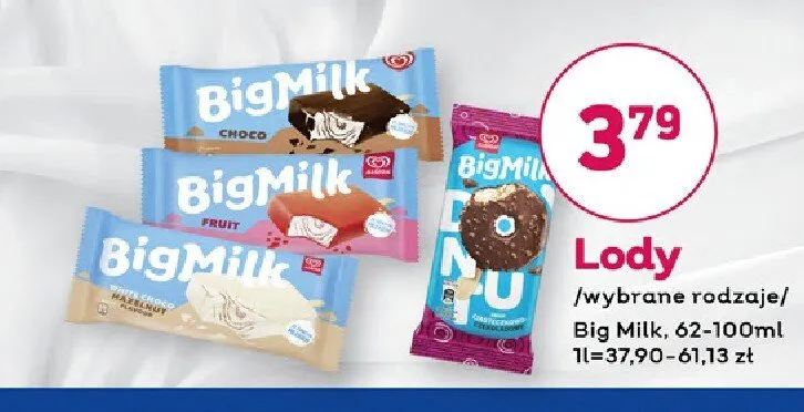 Lody Big Milk promocja w Bliski