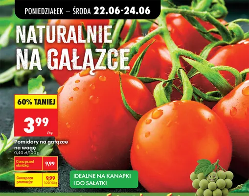Pomidory na gałązce promocja w Biedronka