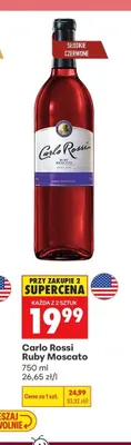 Wino słodkie czerwone Carlo Rossi Ruby Moscato promocja w Biedronka