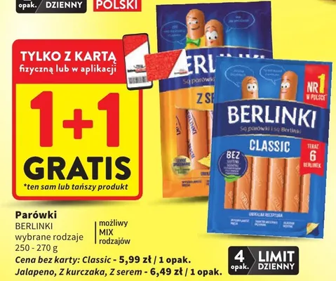 Parówki wybrane rodzaje Classic, Jalapeno, Z kurczaka, Z serem promocja w Intermarche