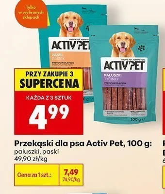 Przekąski dla psa Activ Pet paluszki promocja w Biedronka