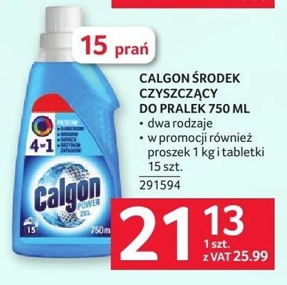 Środek czyszczący do pralek Calgon 750ml promocja w Selgros